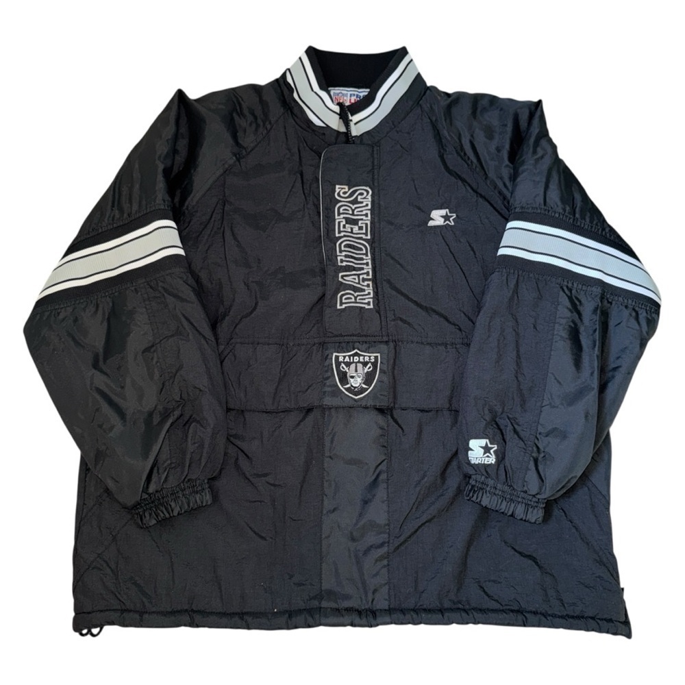 Vintage 90s Starter Raiders NFL Pro Line Puffer Jacket XL